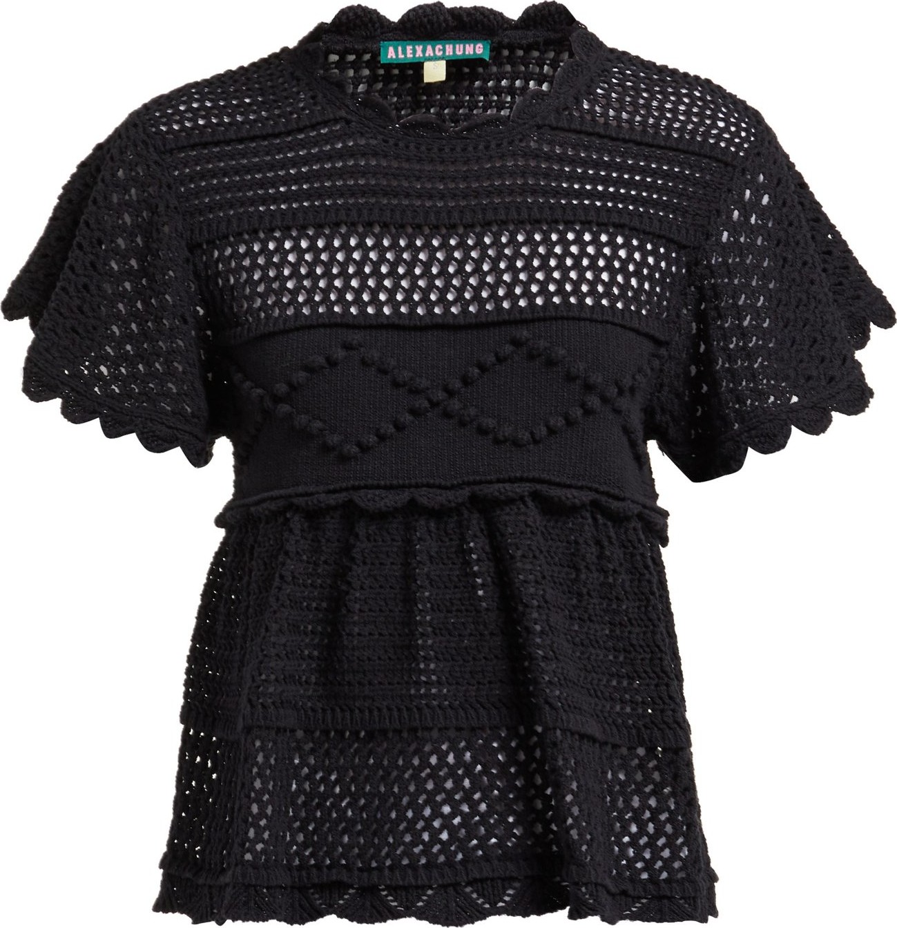 Alexachung Open-back crocheted cotton-blend top