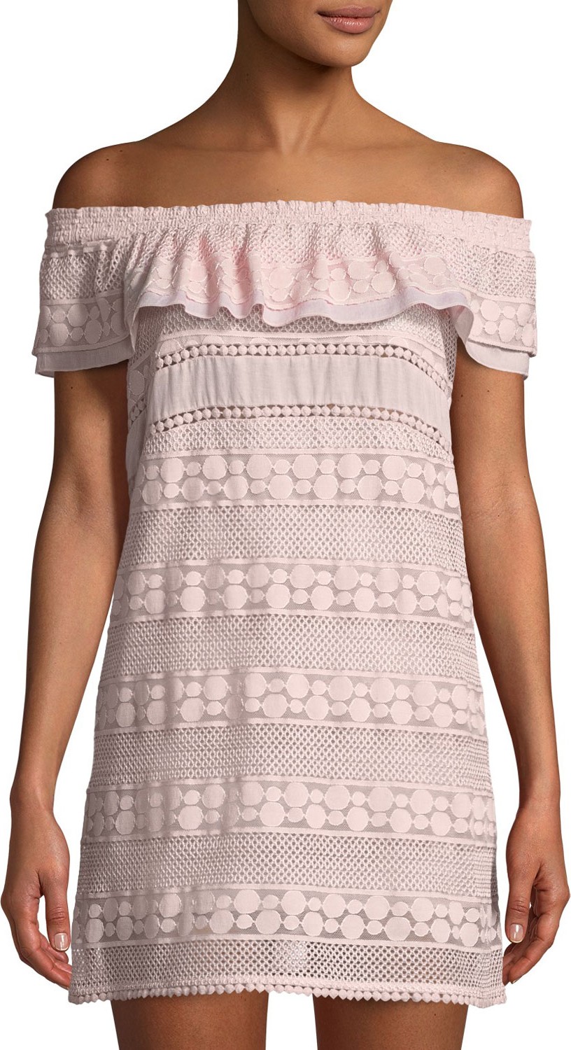 Kisuii Ania Off-the-Shoulder Lace Coverup Tunic