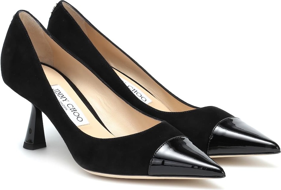 Jimmy Choo Rene 65 suede and leather pumps