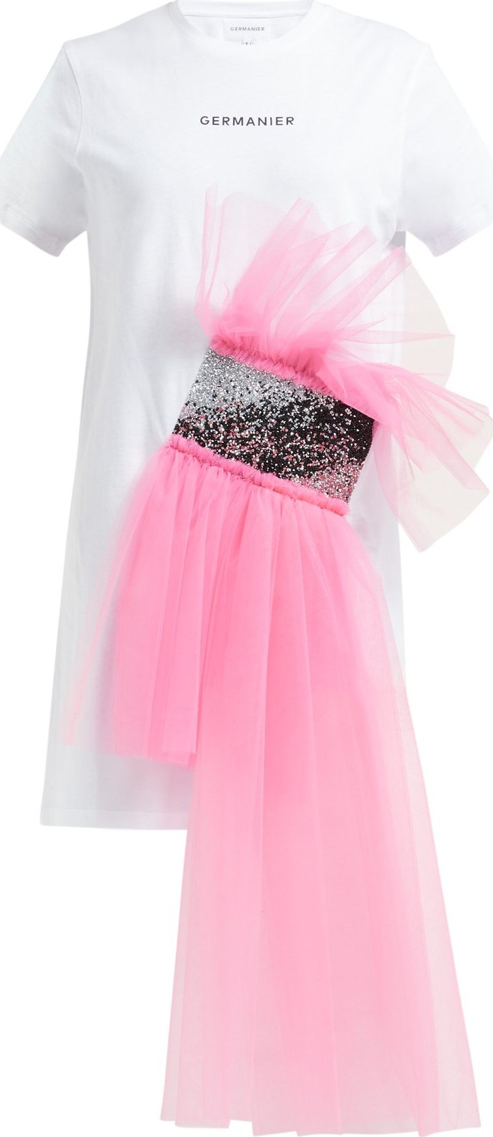 Germanier Tulle and crystal-embellished T-shirt dress