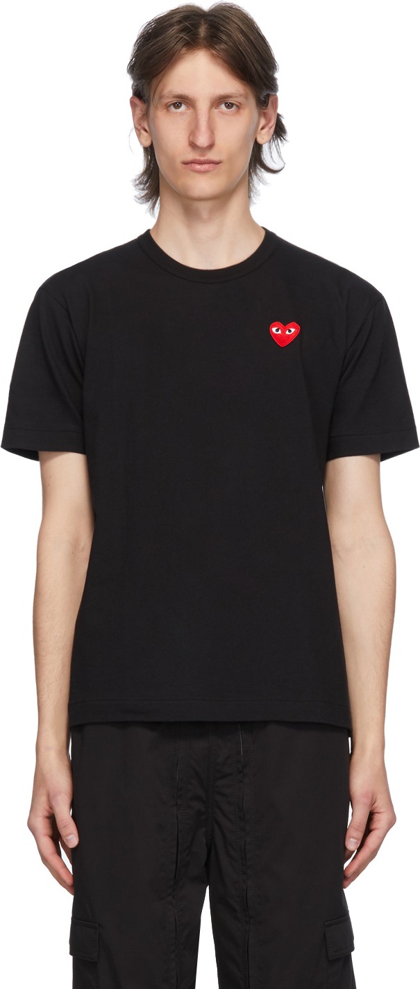 Comme Des Garcons PLAY Black & Red Heart Patch T-Shirt