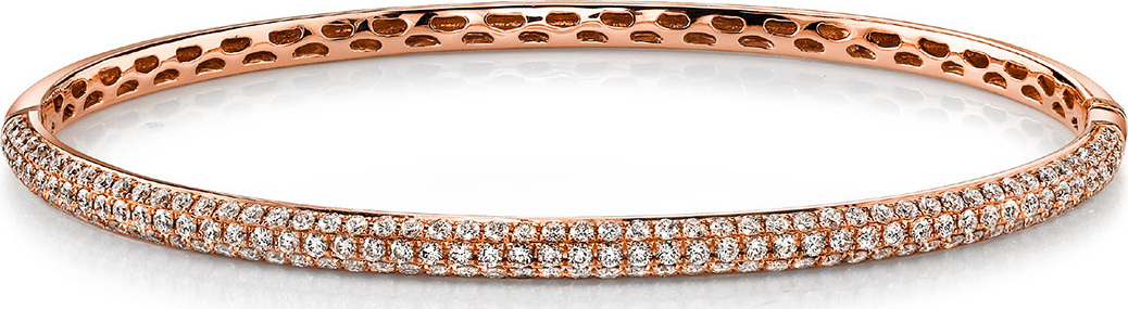 Anita Ko 18k Rose Gold 3-Row Diamond Bangle Bracelet