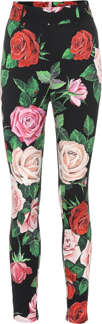 Dolce & Gabbana Floral-printed stretch silk pants