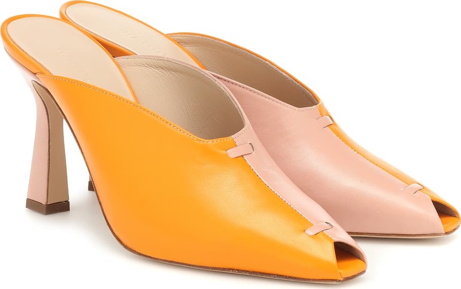 Wandler Niva two-tone leather mules