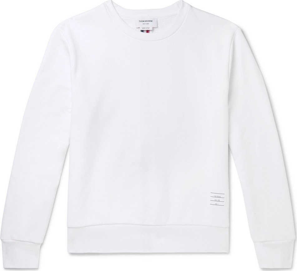 Thom Browne Stripe-Trimmed Loopback Cotton-Jersey Sweatshirt