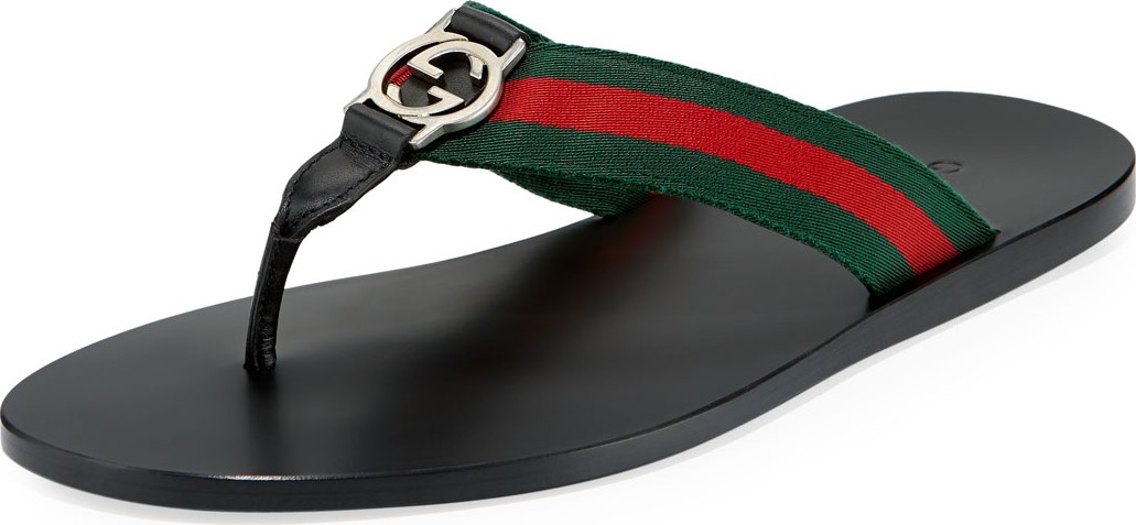 Gucci GG Line Signature Web Thong Sandal