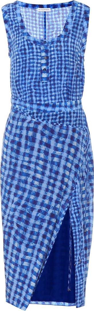 Altuzarra Eleanora checked silk dress