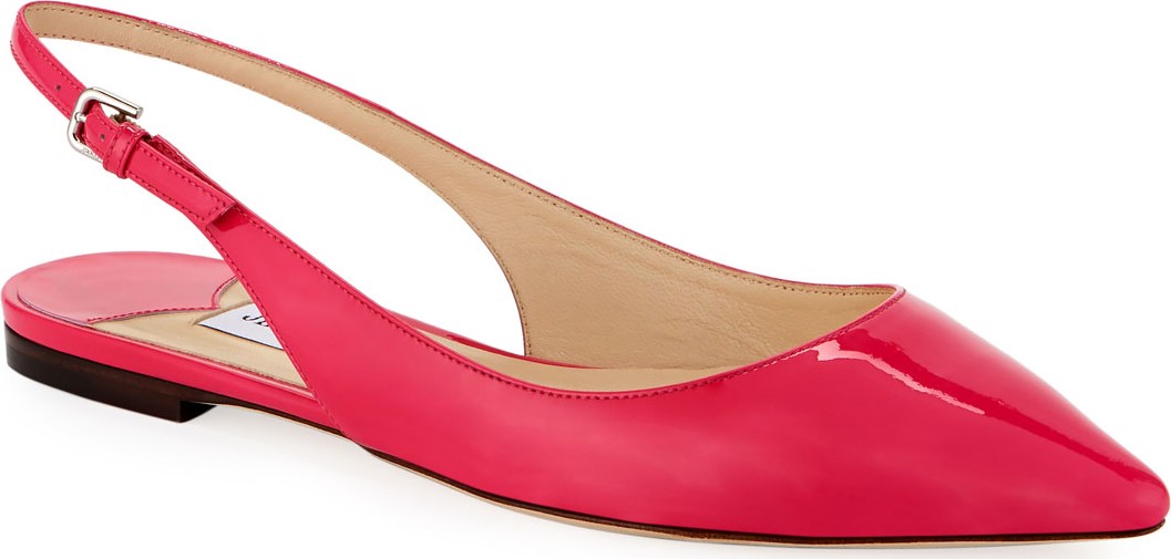 Jimmy Choo Erin Patent Leather Slingback Flats