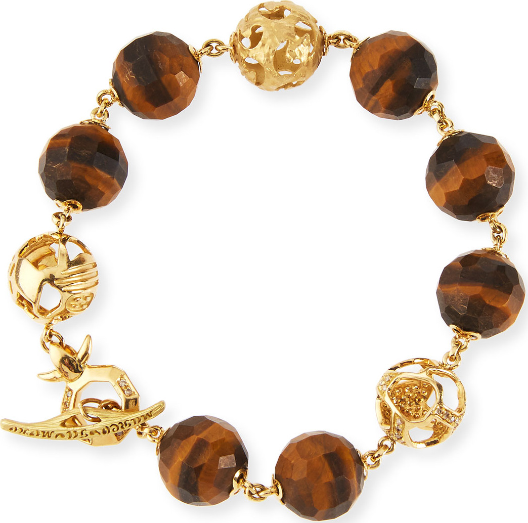 Marco Dal Maso Faceted Tiger's Eye Toggle Bracelet