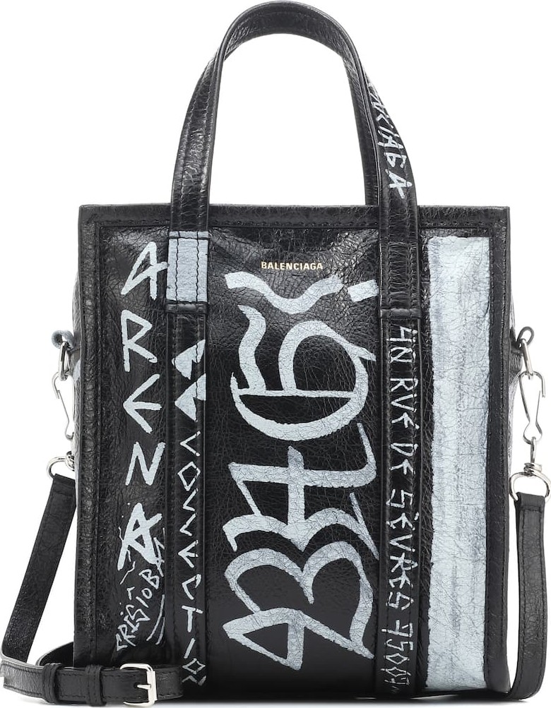 Balenciaga Bazar S Graffiti leather shopper
