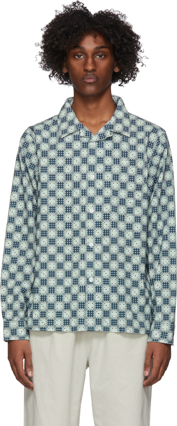 Stussy Indigo & Green Dice Checker Shirt