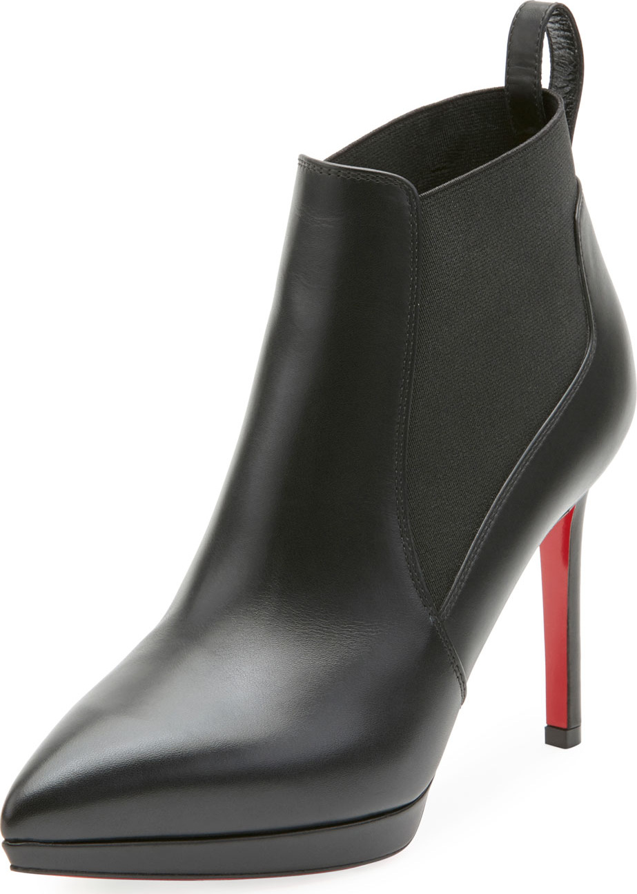 Christian Louboutin Crochinetta Platform Red Sole Bootie