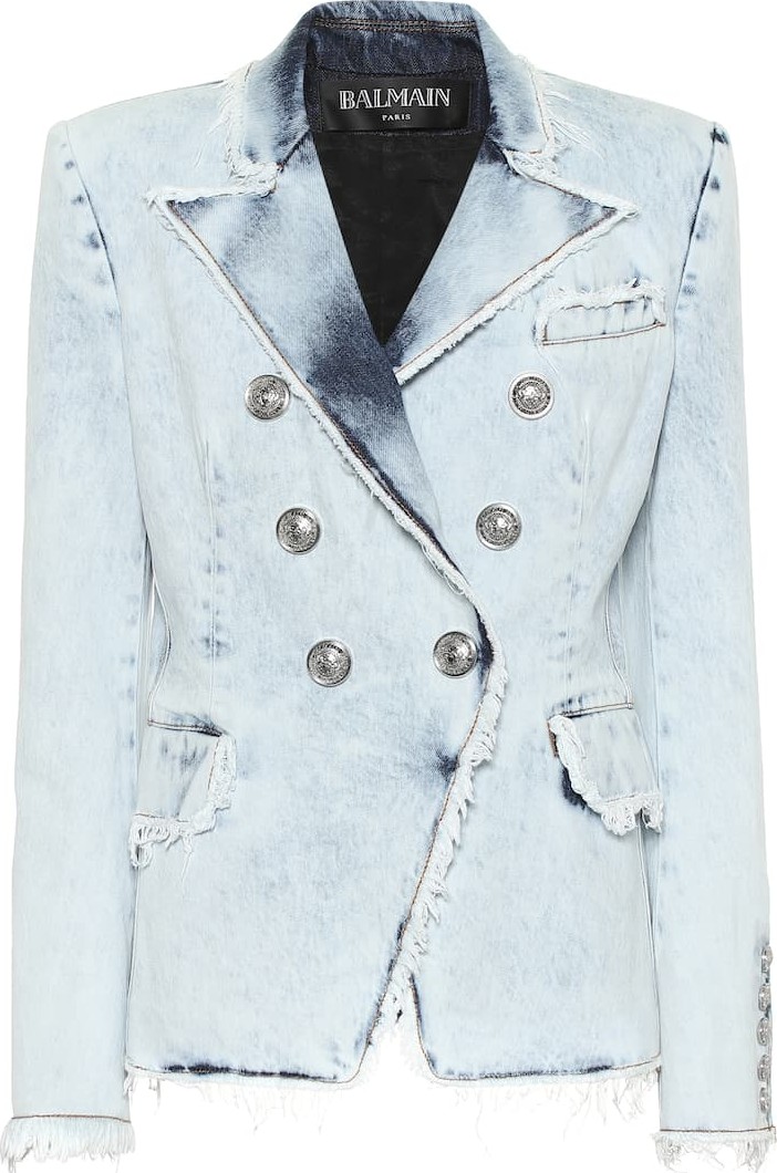 Balmain Double-breasted denim blazer