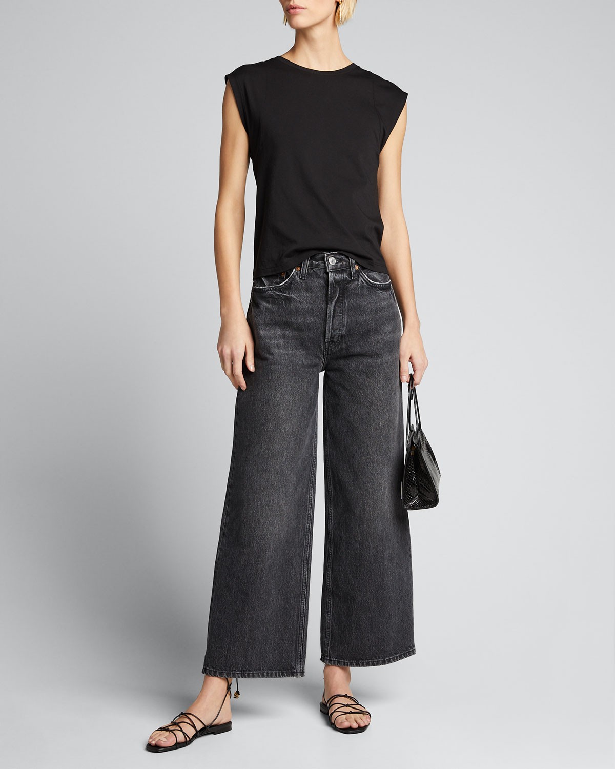 FRAME DENIM Le High-Rise Muscle Tee