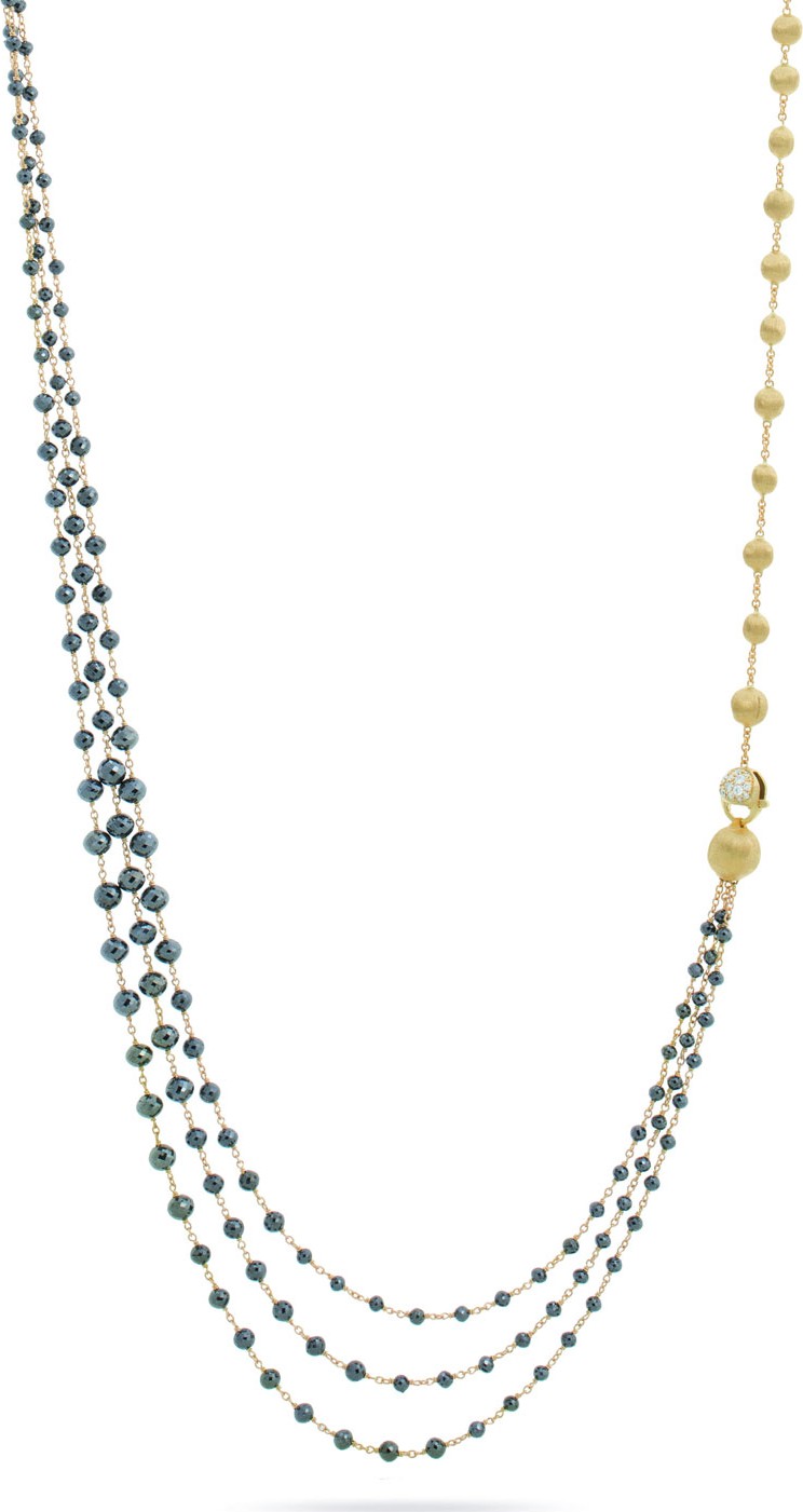 Marco Bicego Africa 18k Gold & Black Diamond Necklace