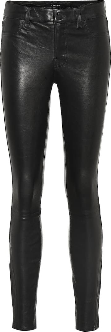 J BRAND Mid-rise skinny leather pants