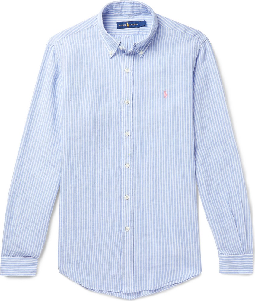 Polo Ralph Lauren Button-Down Collar Striped Linen Shirt