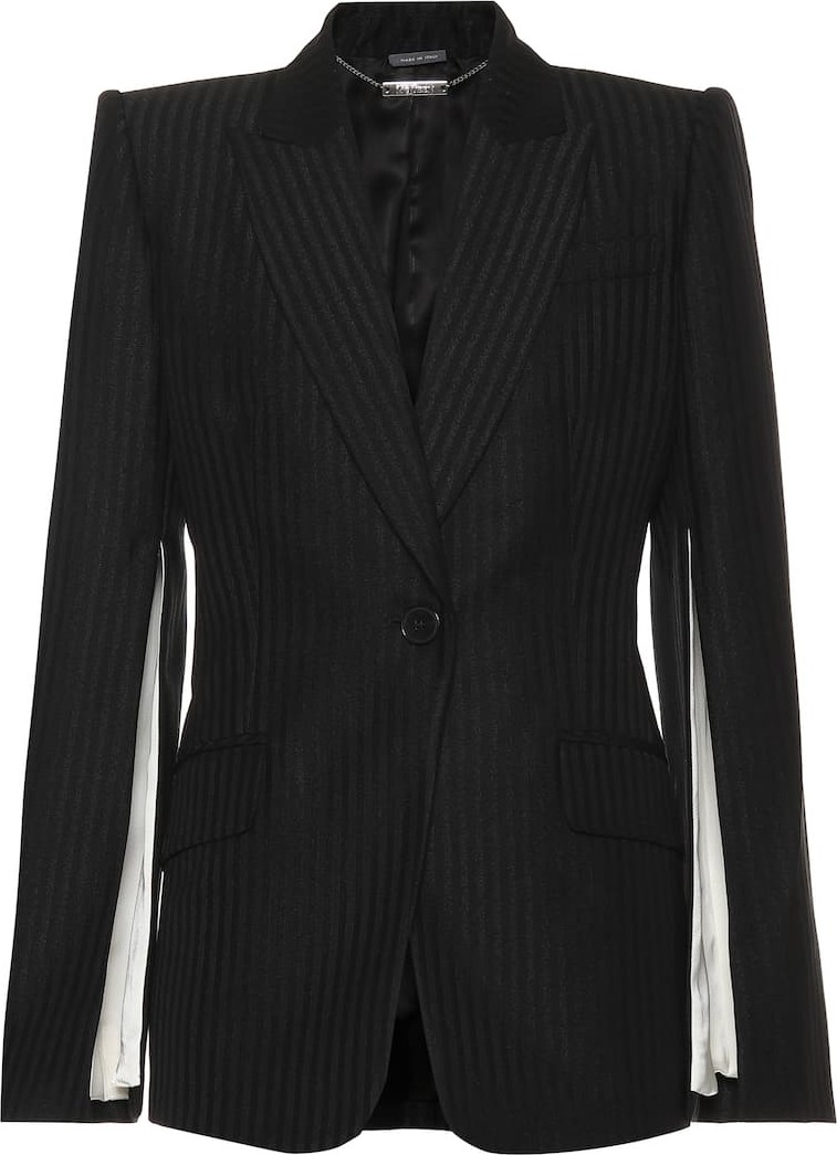 Alexander McQueen Wool-blend pinstripe blazer