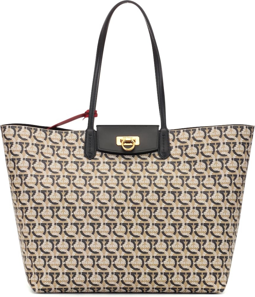 Salvatore Ferragamo Gancini-jacquard tote