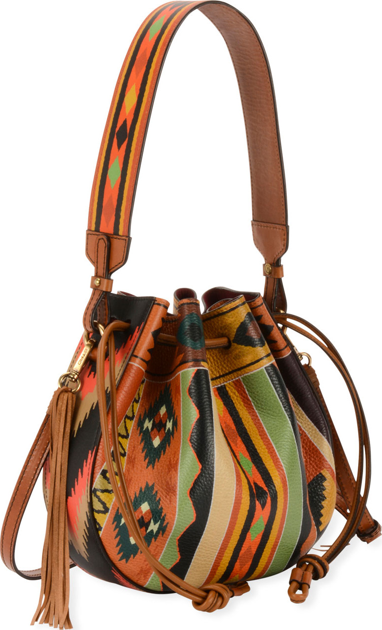 Etro Southwestern-Print  Leather Bubble Bag