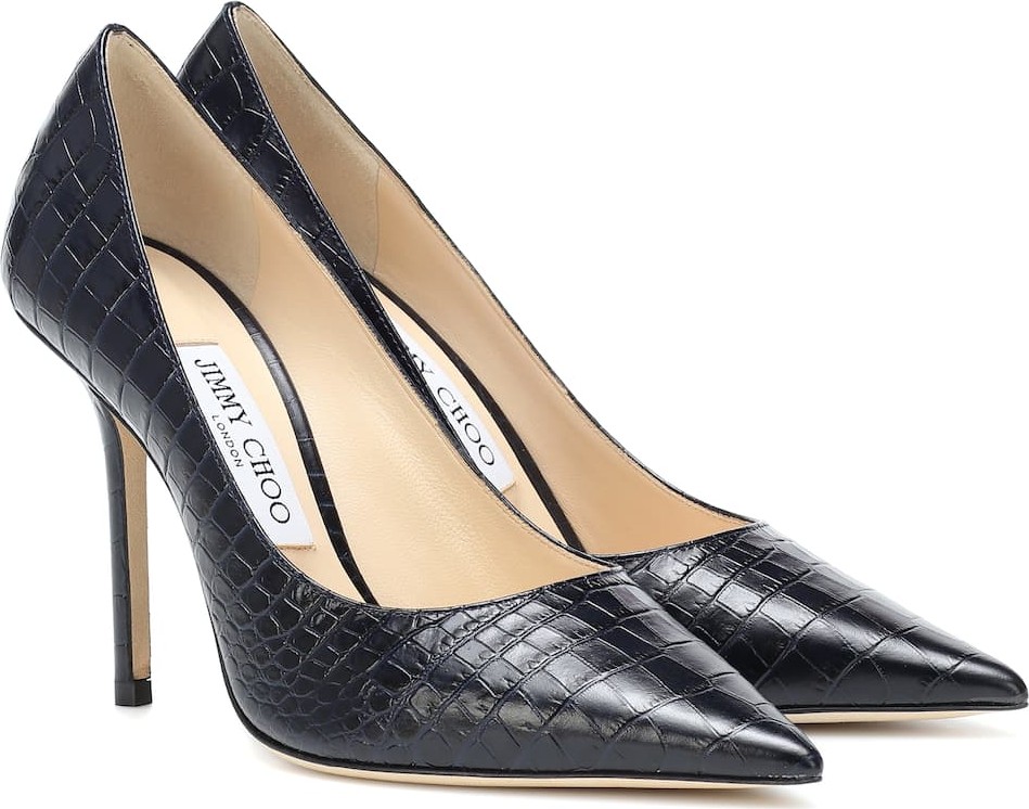Jimmy Choo Love 100 croc-embossed leather pumps