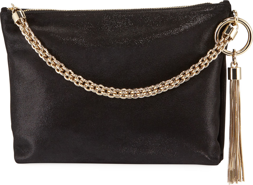 Jimmy Choo Callie Shimmer Suede Shoulder Bag
