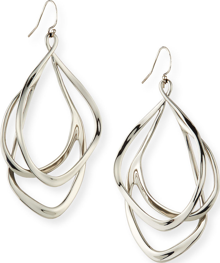 Alexis Bittar Orbit Wire Drop Earrings, Silvertone