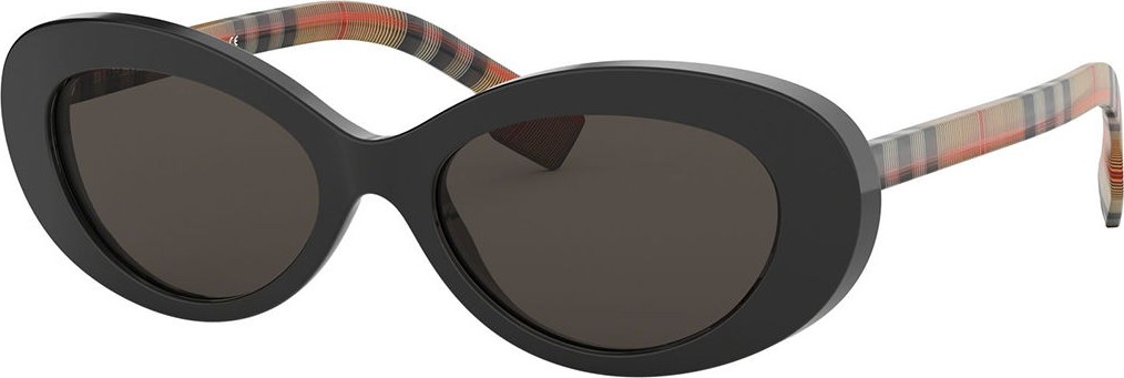 Burberry London England Oval Check-Arms Sunglasses