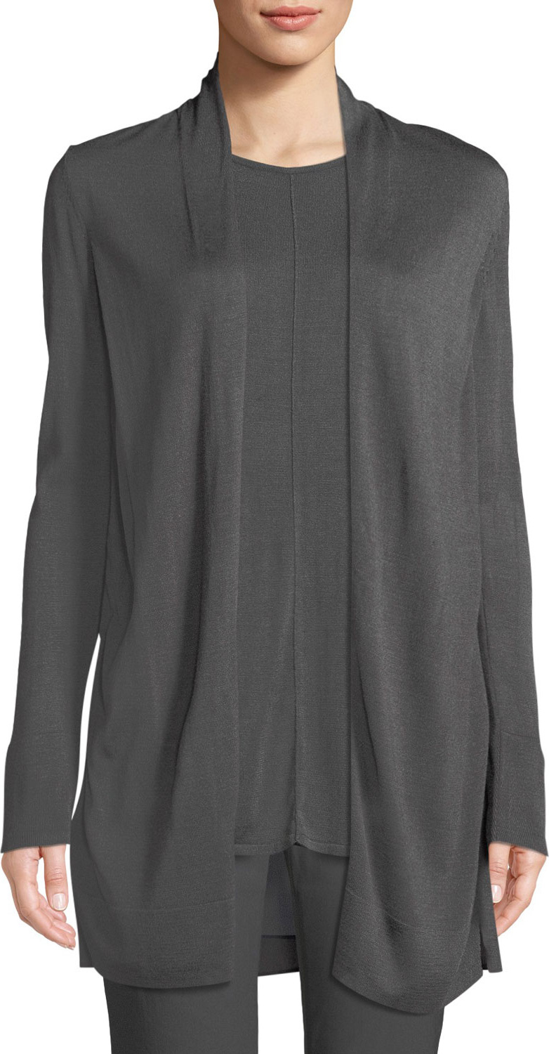 NIC+ZOE Reset Open-Front Long-Sleeve Cardigan w/ Contrast Back