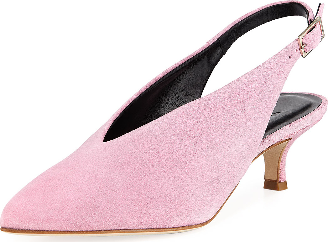 Tibi Lia Suede Slingback Pumps