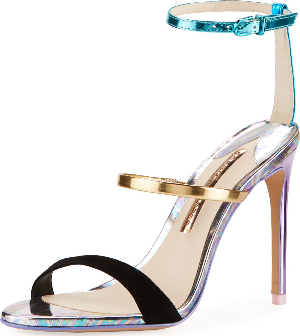 Sophia Webster Rosalind Metallic Leather/Suede Sandals