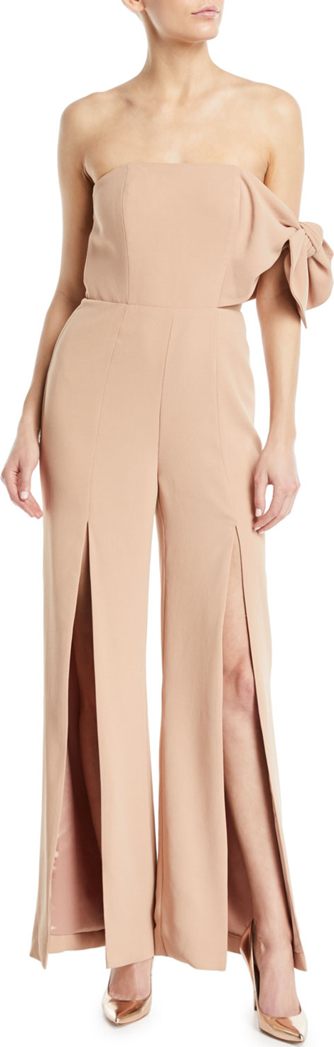 Misha Collection Linsey Strapless Flared-Leg Pantsuit
