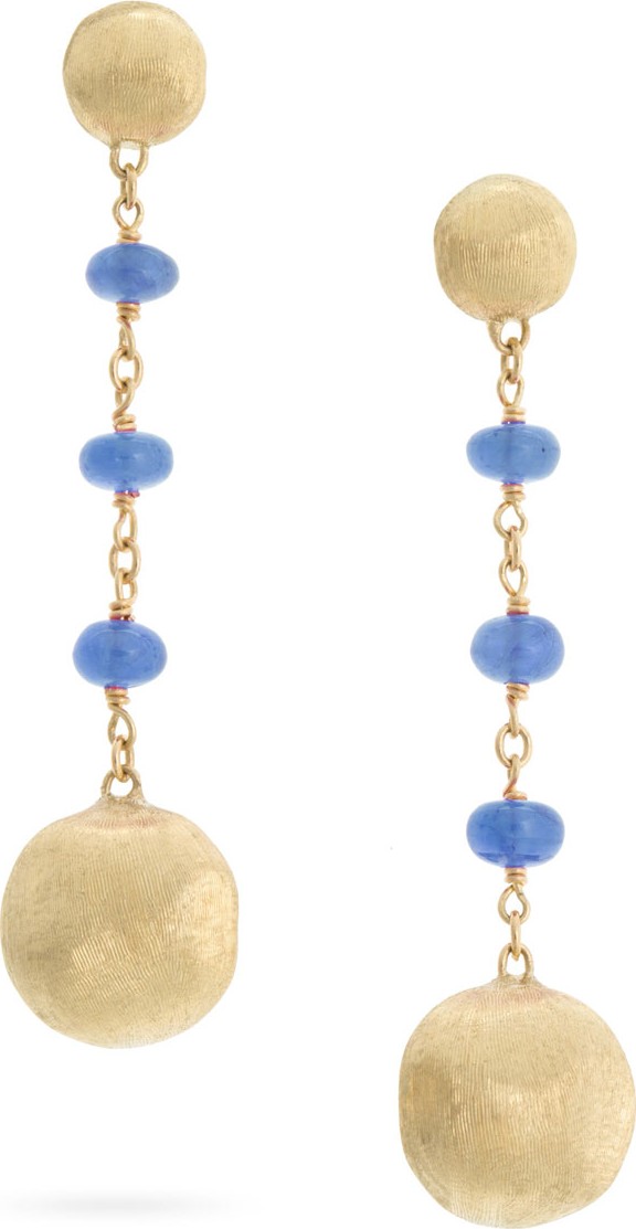 Marco Bicego 18k Gold Africa Sapphire Long Drop Earrings