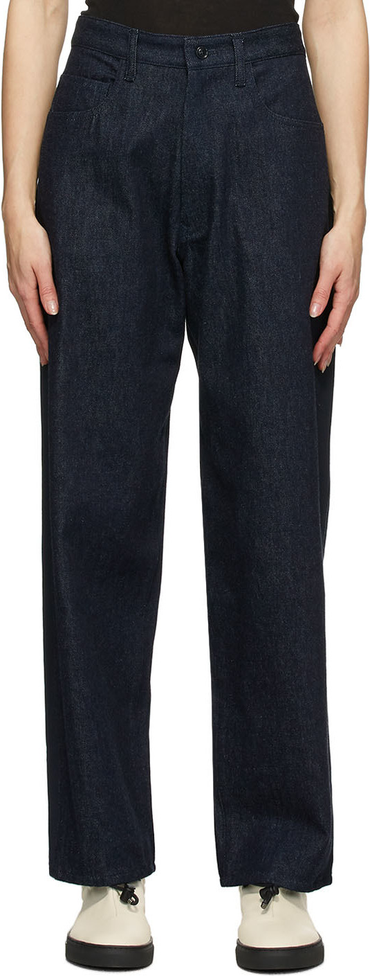 Y's By Yohji Yamamoto - Navy U-Side Stripe Jeans