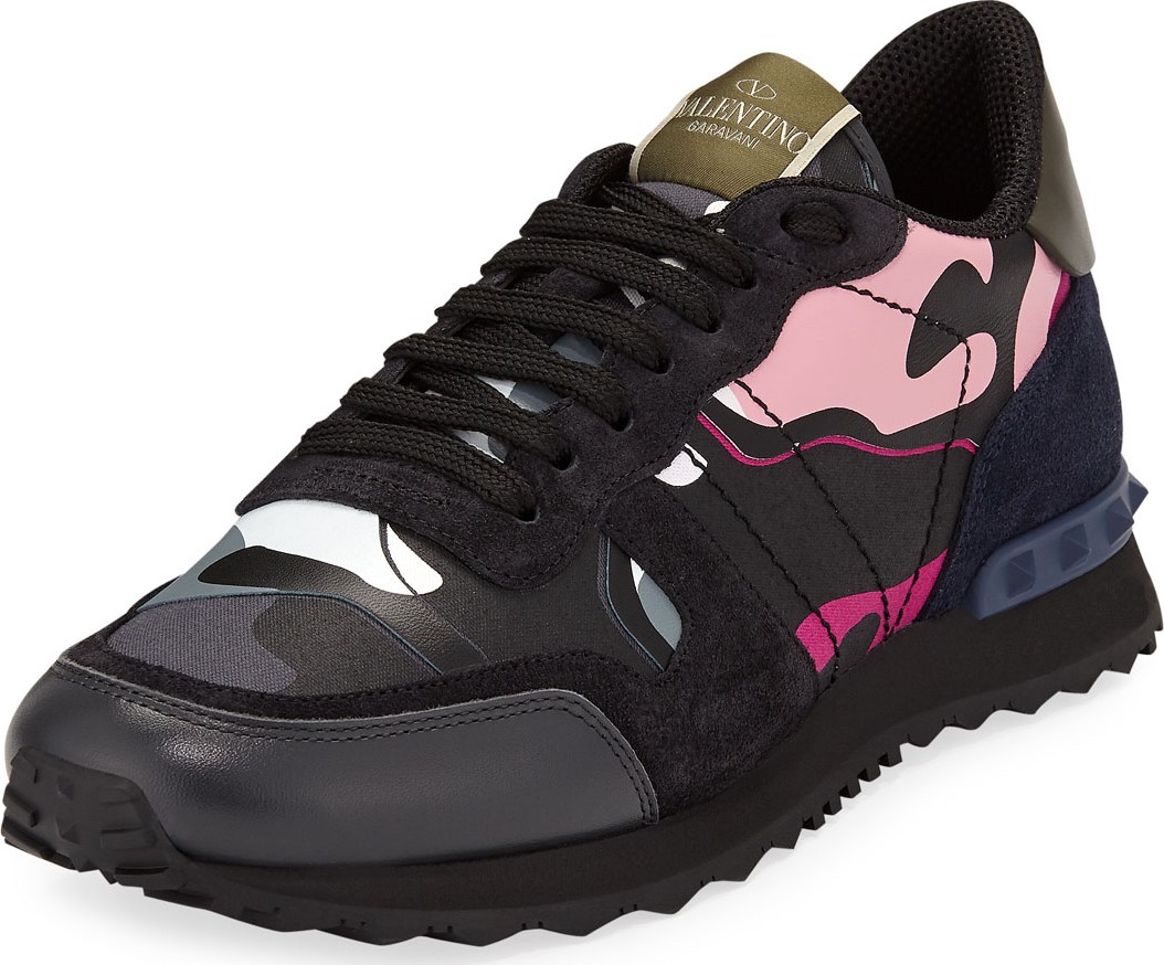 Valentino Men's Rockrunner Camo-Print Trainer Sneakers Valentino Men's Rockrunner Camo-Print Trainer Sneakers