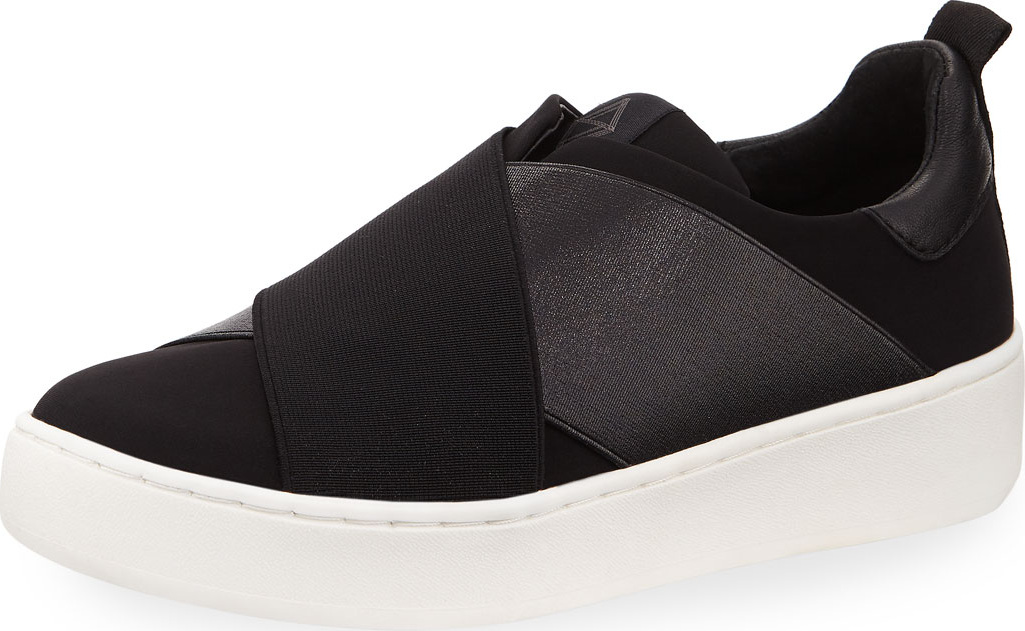 Donald J Pliner Coley Crisscross Slip-On Sneakers, Black