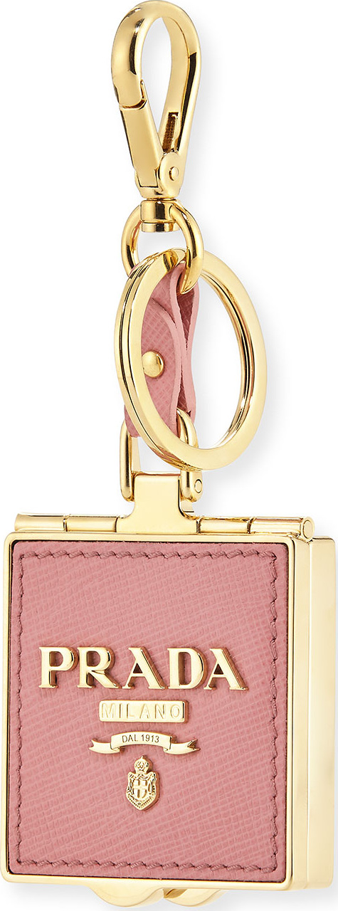 Prada Leather Pill Box Key Chain