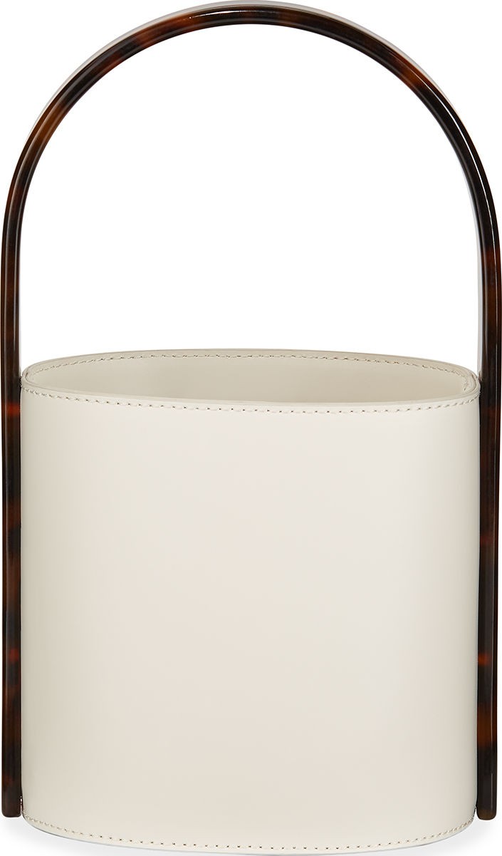 Staud Bissett Smooth Bucket Bag with Tortoise Handles