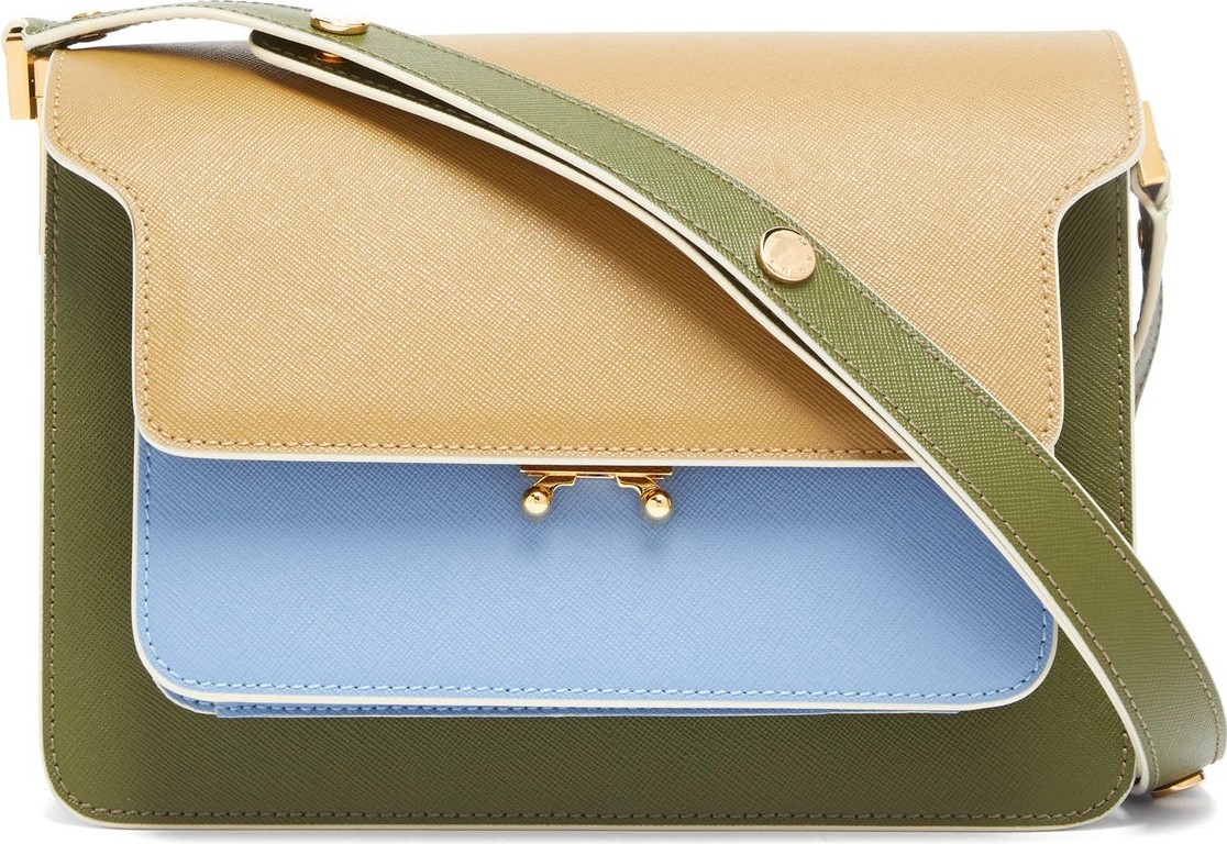 Marni Trunk medium saffiano-leather shoulder bag