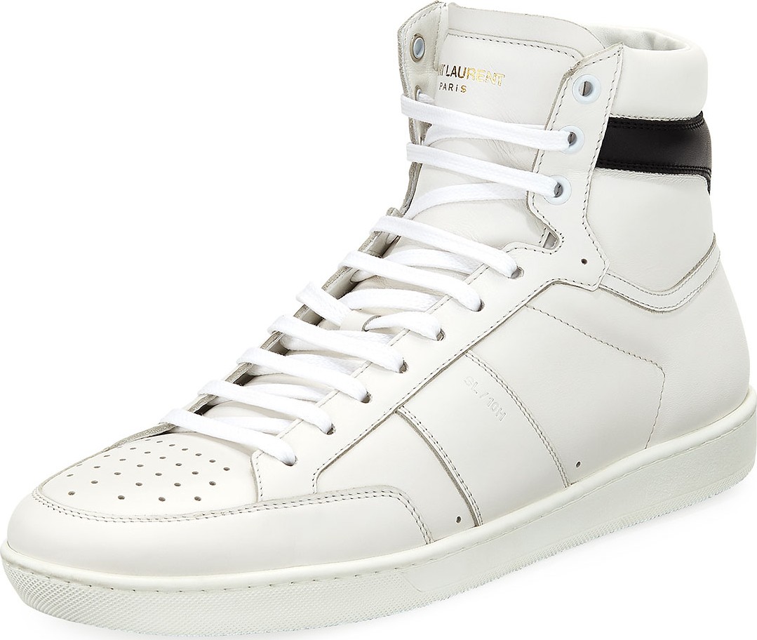 Saint Laurent Men's Lace-Up High-Top Sneakers