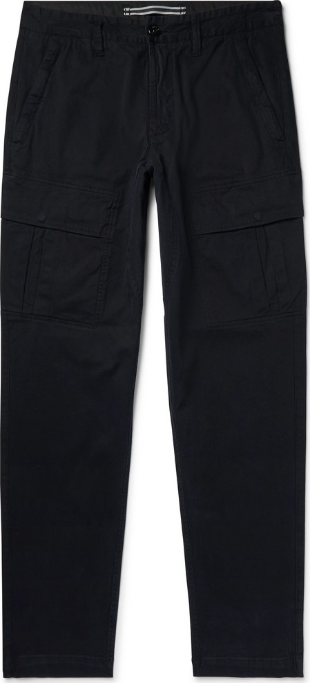 Stone Island Navy Tapered Brushed Stretch-Cotton Twill Cargo Trousers Stone Island Navy Tapered Brushed Stretch-Cotton Twill Cargo Trousers