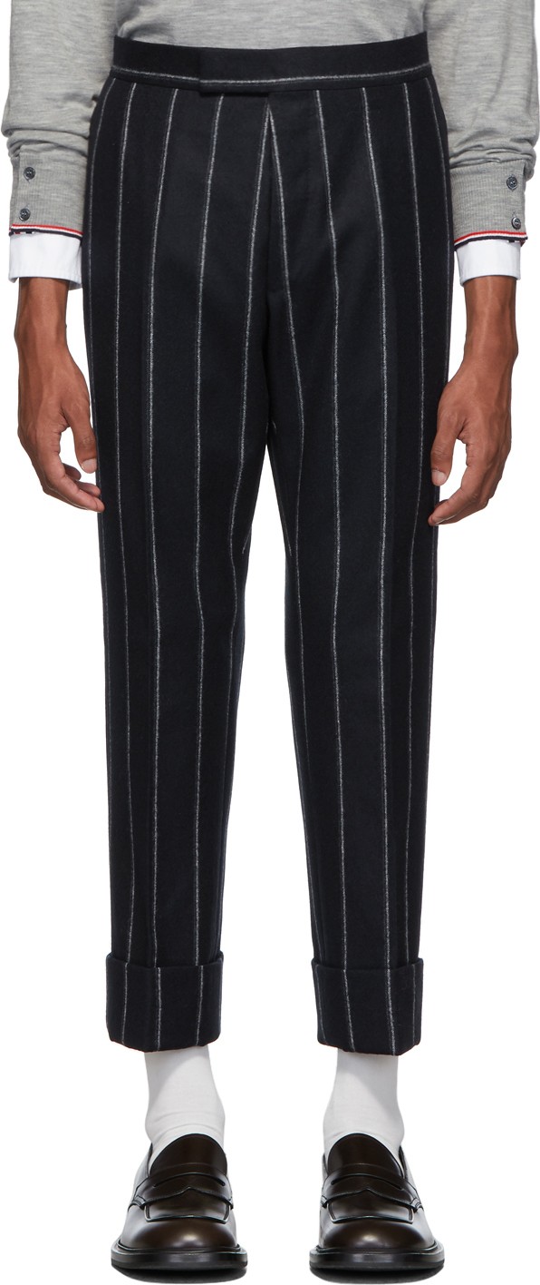 Thom Browne Navy Classic Backstrap Trousers