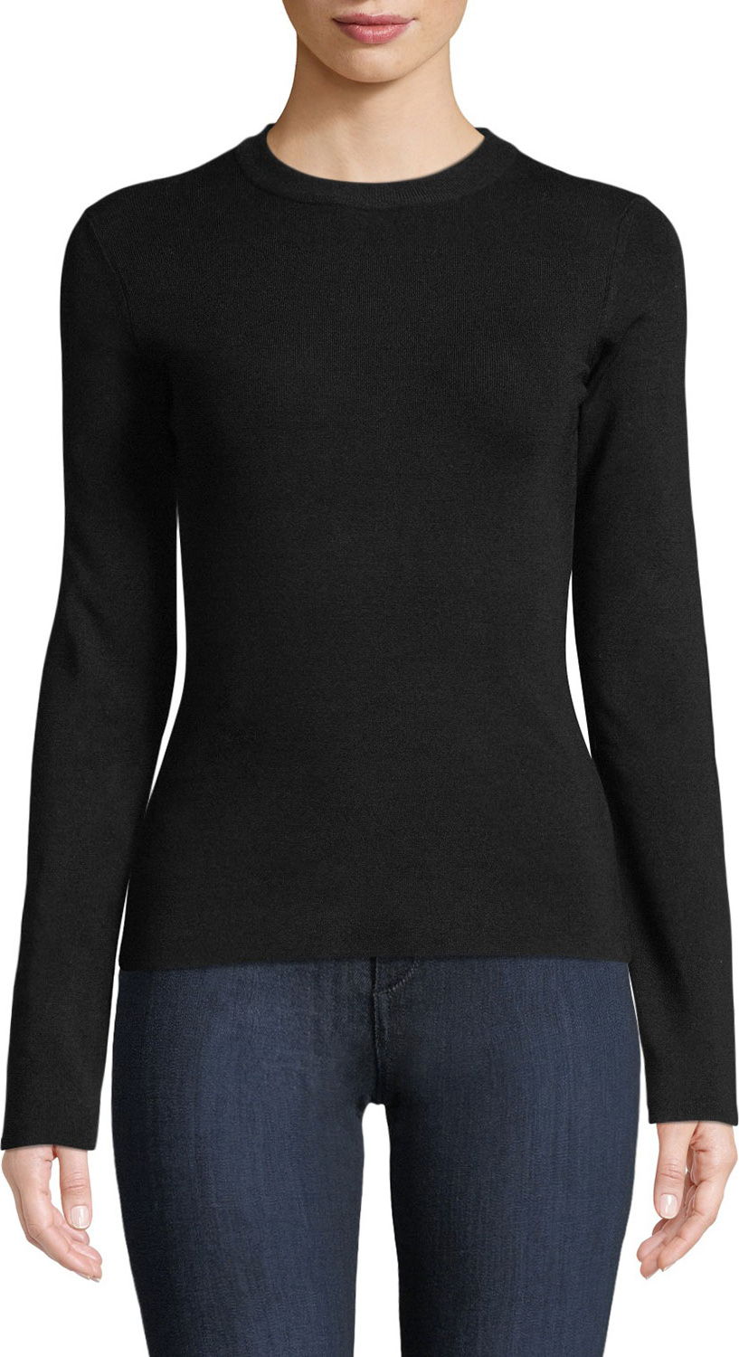 THE ROW Riddi Crewneck Long-Sleeve Top