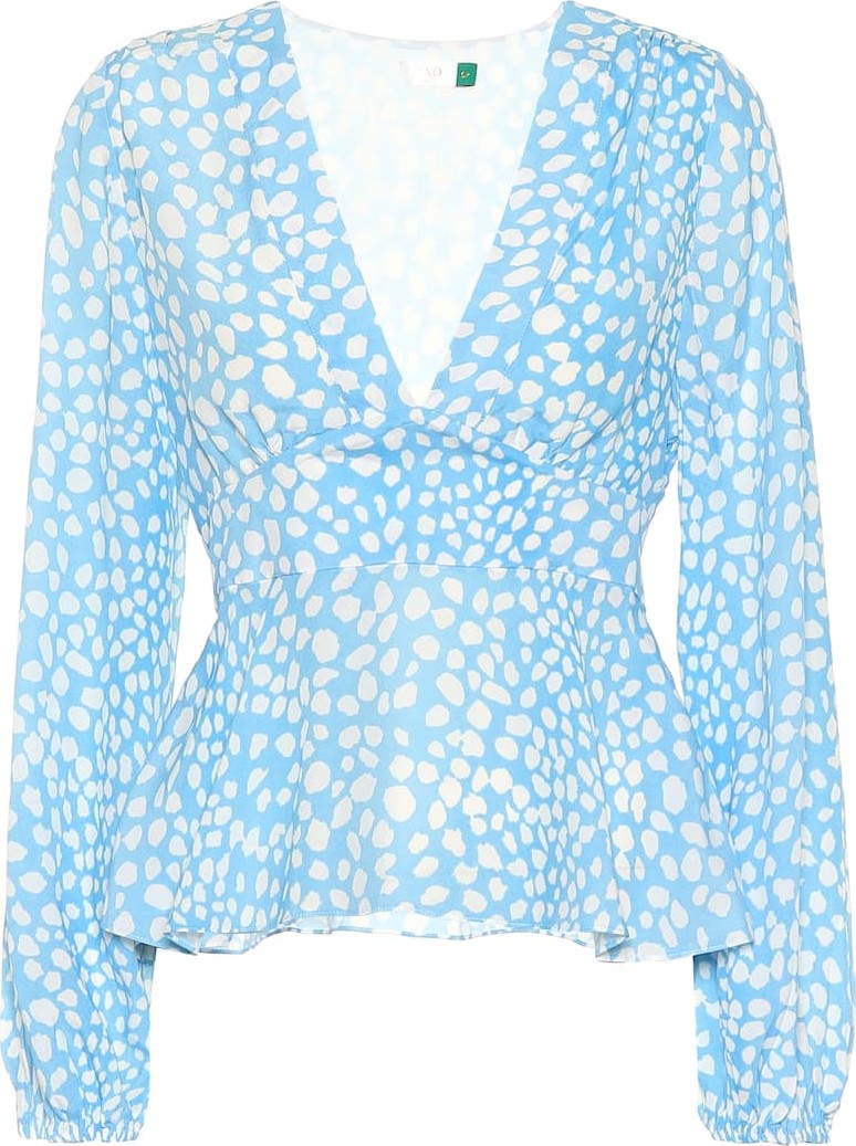RIXO LONDON Kikki leopard-print blouse