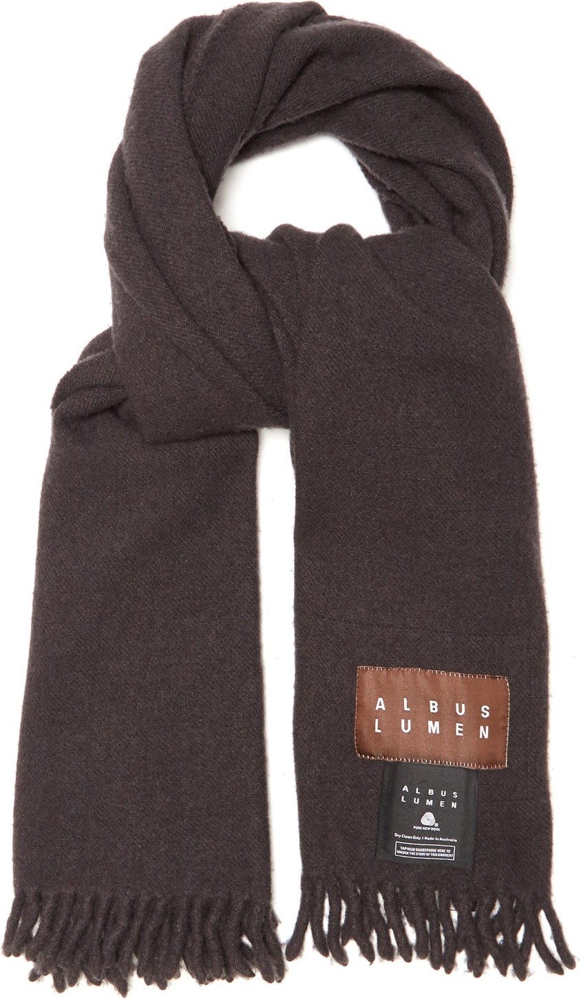 Albus Lumen Fringed merino-wool scarf