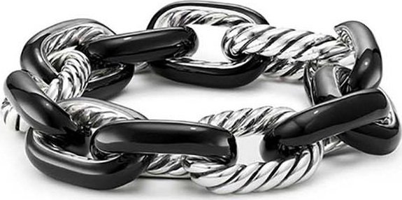 David Yurman Madison Large Enamel Silver Link Bracelet