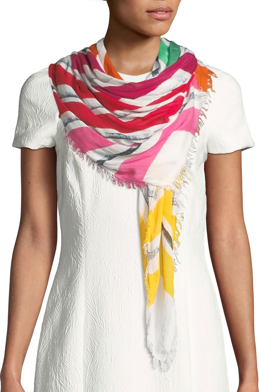 Faliero Sarti Adrianne Rainbow Fringe Scarf
