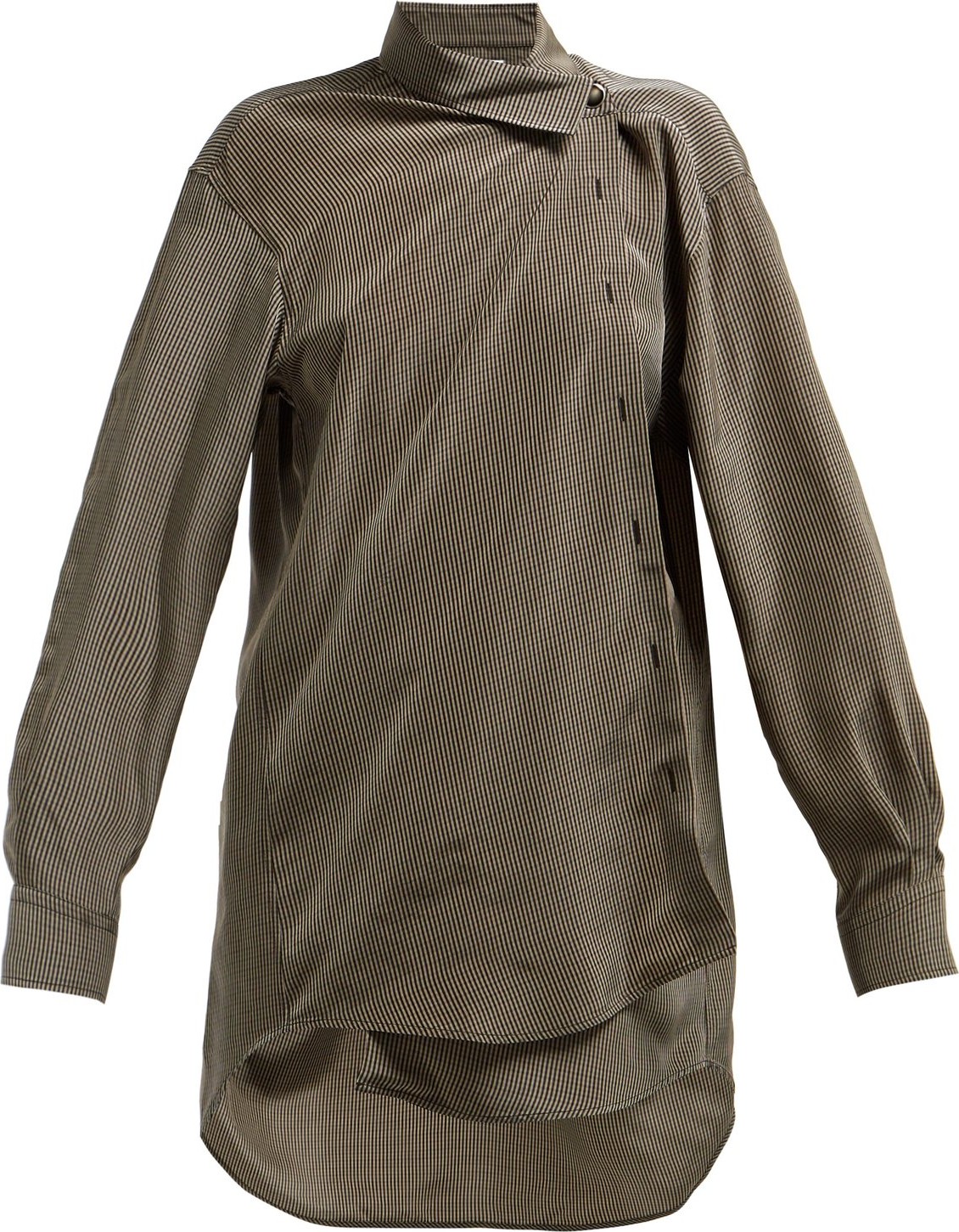 Balenciaga Checked draped collar shirt