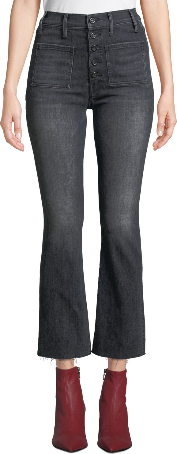MOTHER The Patch Pocket Hustler Frayed Boot-Cut Jeans