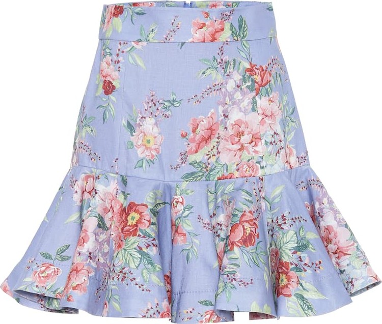 Zimmermann Bellitude floral linen miniskirt